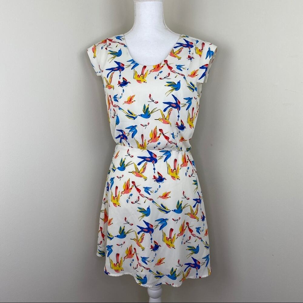 Camilla Tree Birds Mini Dress White Size‎ Medium